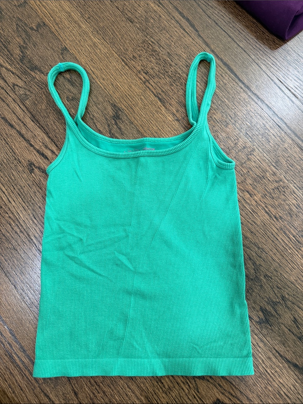 Kelly Green Spaghetti Strap Ribbed Tank Top